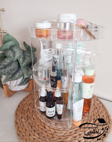 استند گردان آرایشی 3 طبقه با رویه بلند (بسیار جادار)