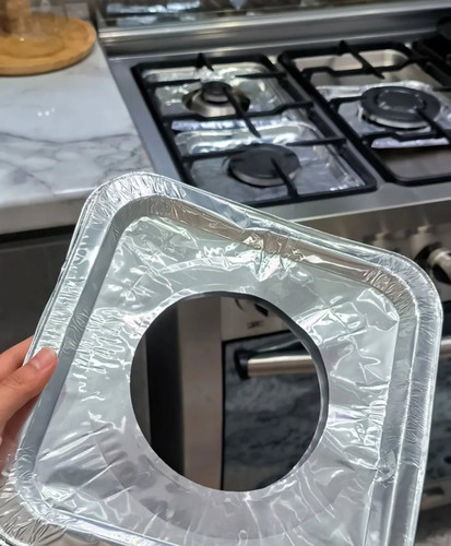 فویل قالبی اجاق گاز بسته ۵ عددی مربع