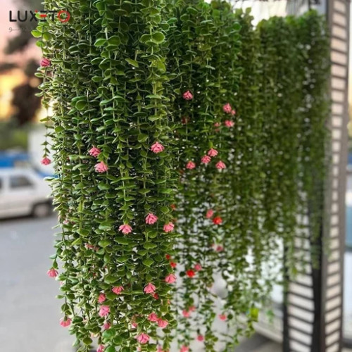 آویز شمشاد گل مصنوعی گلدار