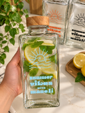 بطری شیشه ای درب چوبی مستطیل